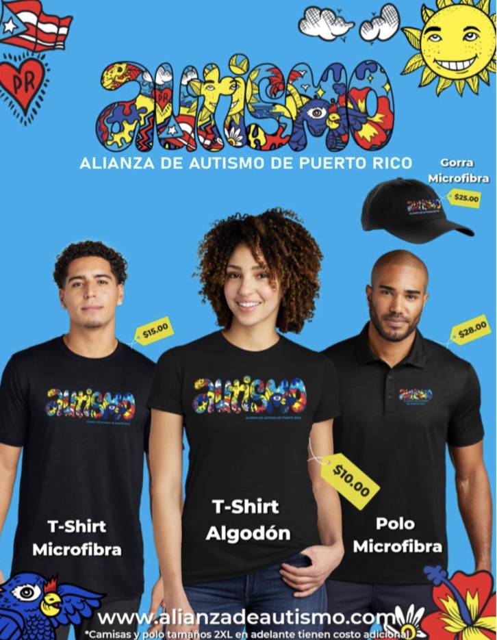 Camisetas conmemorativas por parte de la Alianza del Autismo. El diseño de la camisa de este año fue realizado por el artista muralista Nepo.