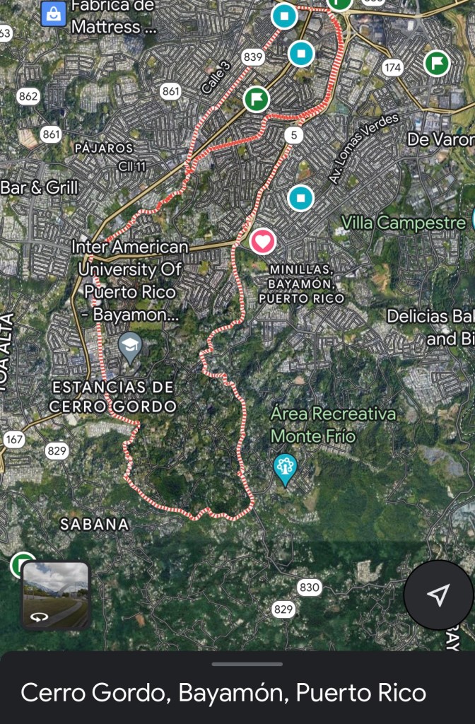Mapa del Barrio Cerro Gordo en Bayamón. Toma de captura de Google Maps