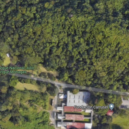 Captura de pantalla de vista aerea en google maps del parque nacional Julio Enrique Monagas